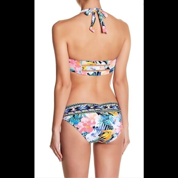 Tropical halter top/side tie bikini. NWT - Picture 3 of 8